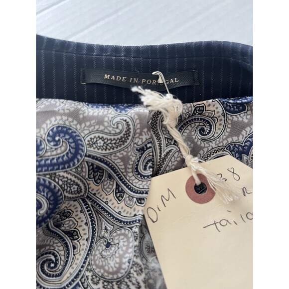 J. Hilburn Vitale Barberis Canonico Wool Mens Blazer Navy Stripe 38R - Picture 9 of 15